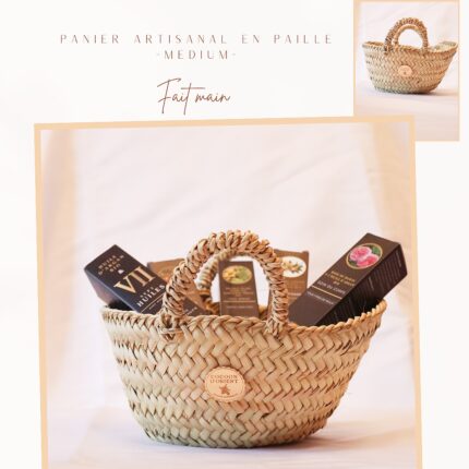 Panier artisanal fait main en paille pour déposer les produits Cocoon d'Orient