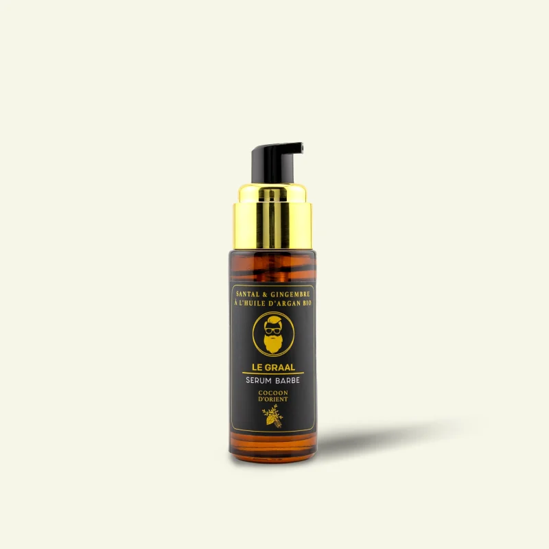 Sérum pousse barbe naturel Le Graal – Cocoon d’Orient – Argan Ricin Gingembre Santal