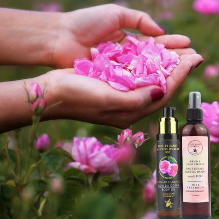 Pack Réconfort Cocoon d’Orient – huile d’argan bio et brume rose de Damas pour une peau douce, hydratée et apaisée