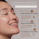 Visuel Cocoon d’Orient – Routine visage peau à problèmes avec brume à la rose, masque purifiant au ghassoul et sérum réparateur à l’argan