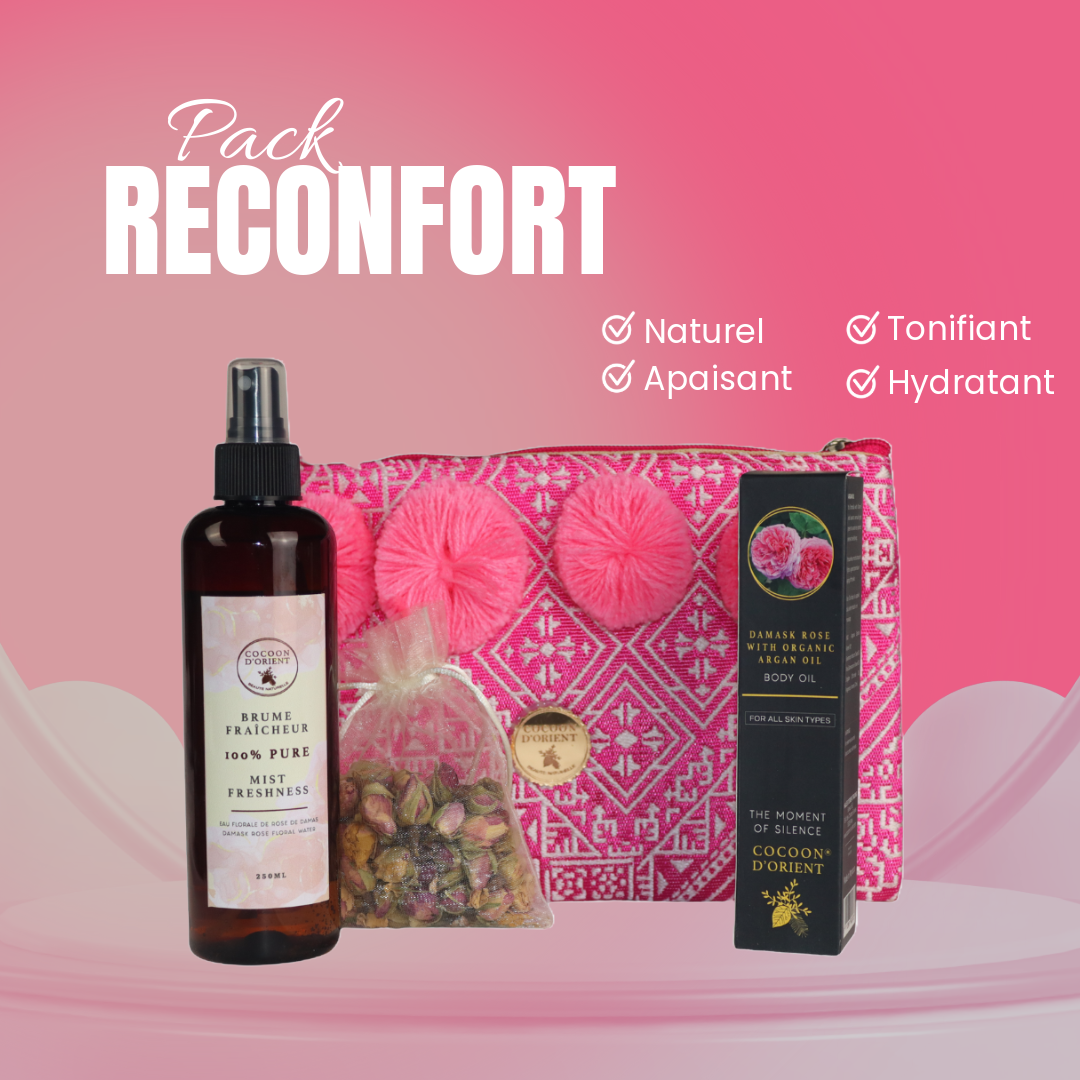 Coffret Réconfort - Brume Fraîcheur et L'Instant Silence Soin Corps à l'Huile d'Argan & Rose de Damas | Cocoon d'Orient